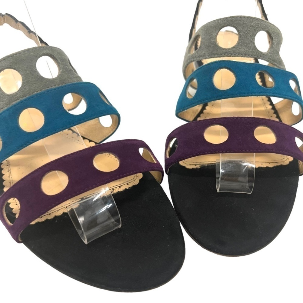 Charlotte Olympia Colorblock Cutouts Suede Sandals Women’s 38 - Picture 4 of 12